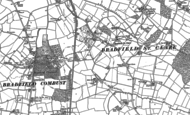 Old Map of Bradfield St Clare, 1884