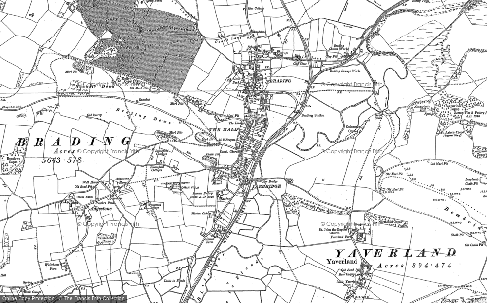 Old Map of Brading, 1907 in 1907