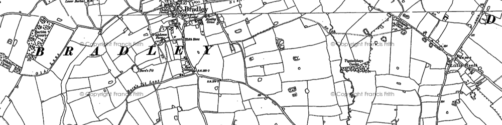 Old map of Bradley in 1880