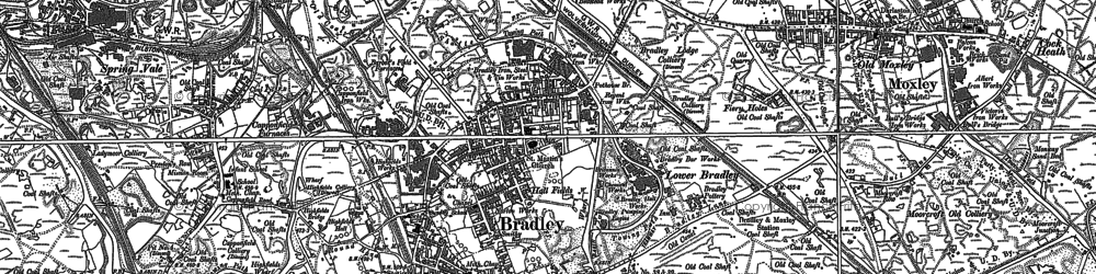 Old map of Lower Bradley in 1885