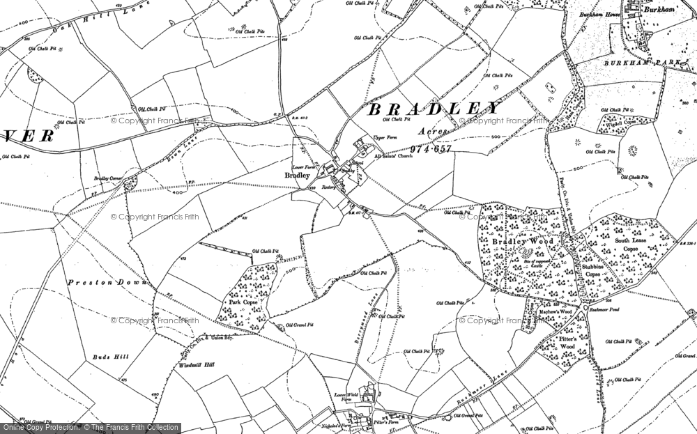 Old Map of Bradley, 1894 in 1894