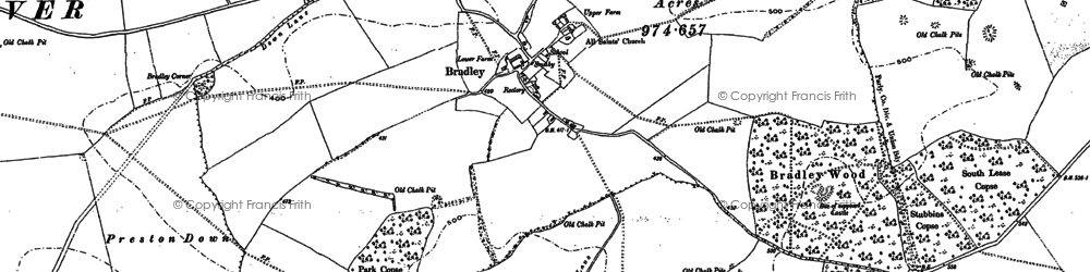 Old map of Bradley in 1894