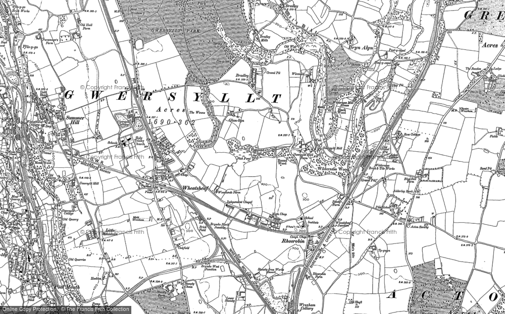Old Map of Bradley, 1898 - 1909 in 1898