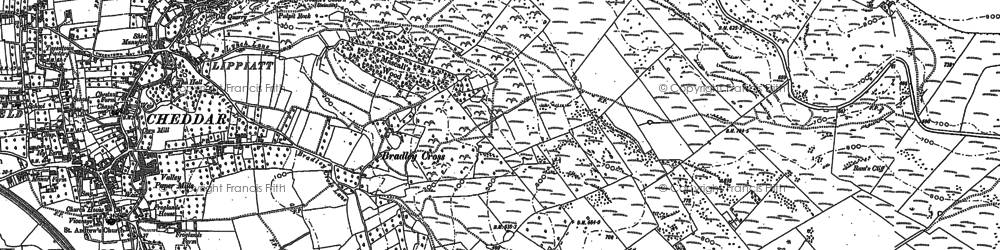 Old map of Bradley Cross in 1884
