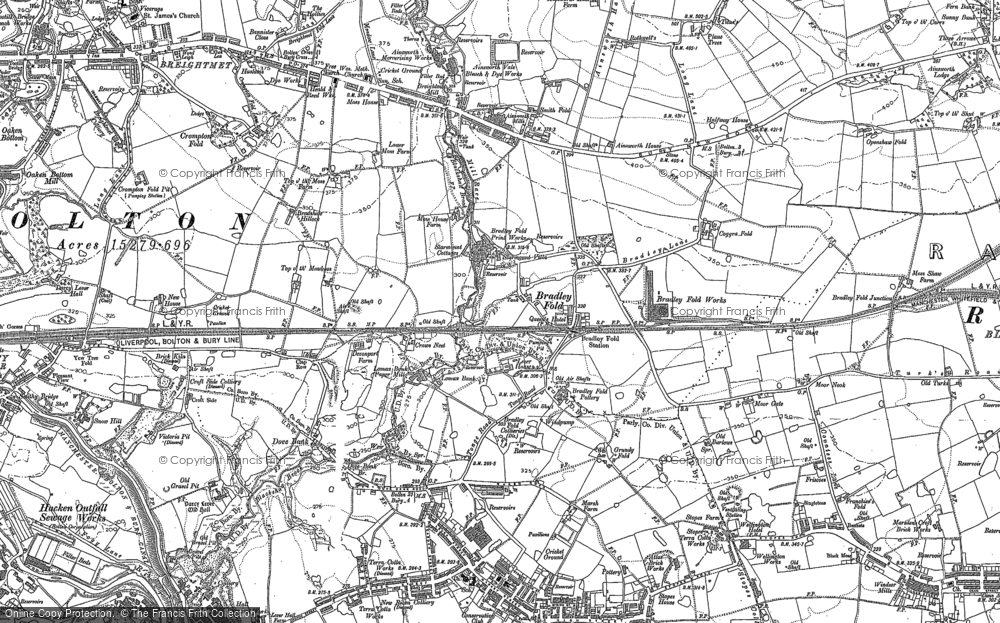 Old Map of Bradley Fold, 1890 - 1891 in 1890