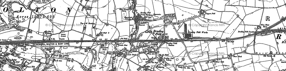 Old map of Bradley Fold in 1890