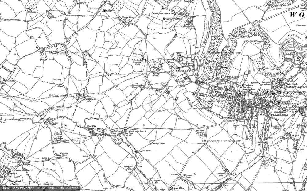 Old Map of Bradley Green, 1881 in 1881
