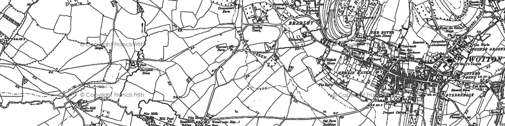 Old map of Bradley Green in 1881