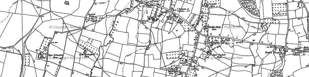 Old map of Bradley Green in 1883