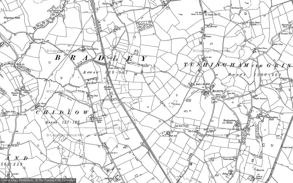 Old Map of Bradley Green, 1897 - 1909 in 1897