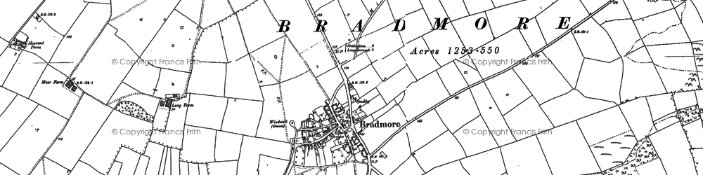 Old map of Bradmore Moor in 1883