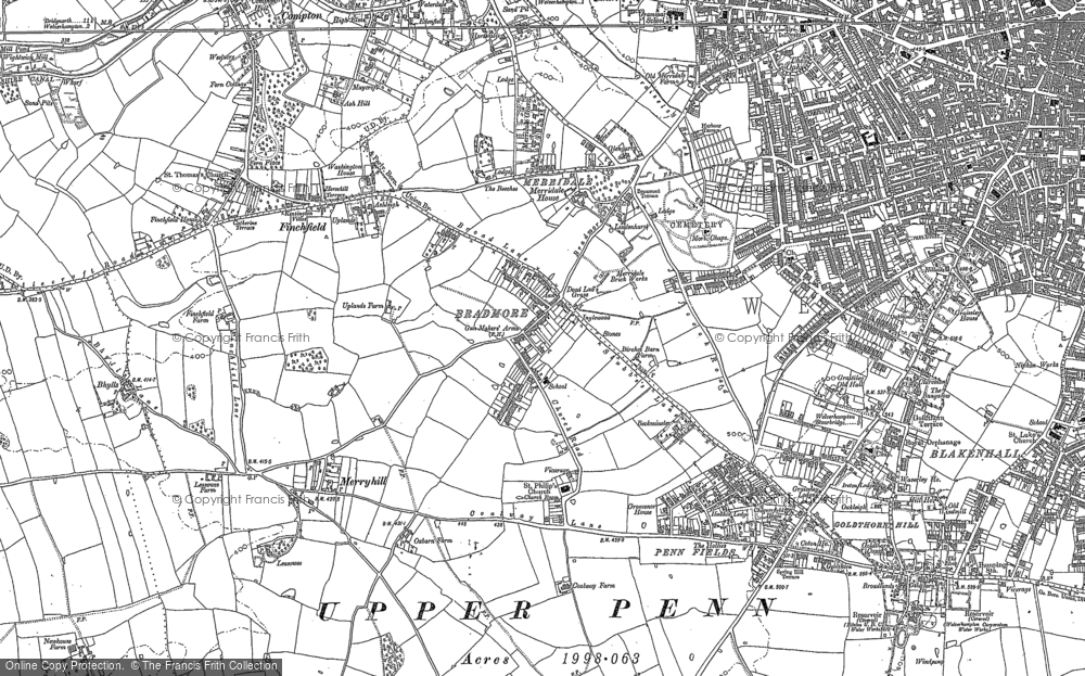 Old Map of Bradmore, 1885 in 1885