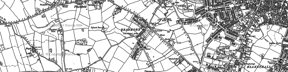 Old map of Bradmore in 1885