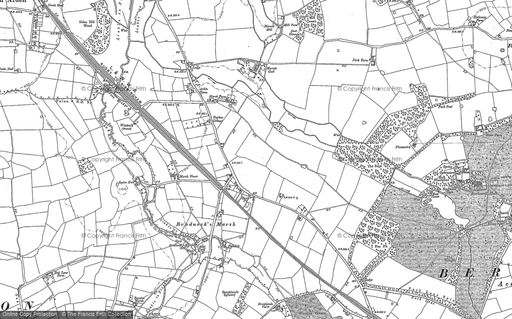Old Map of Historic Map covering Walsal End in 1886