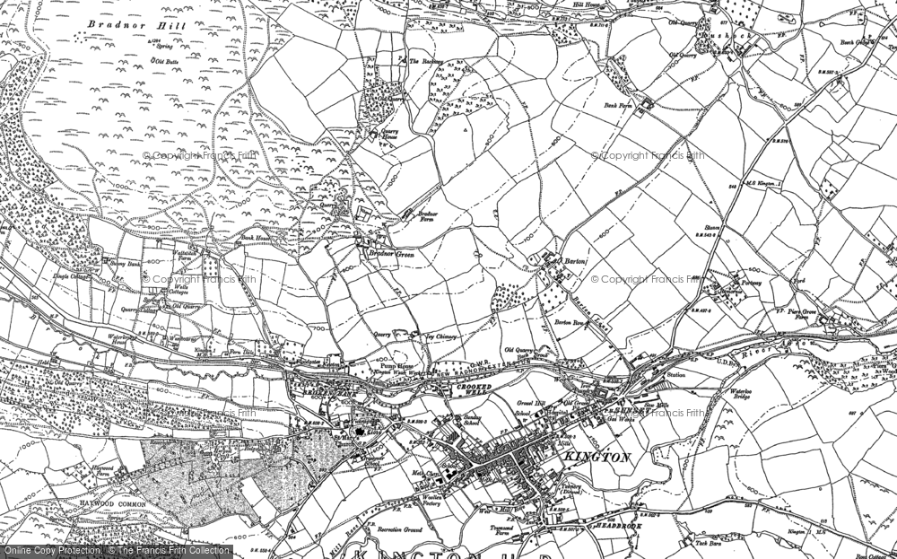 Old Map of Bradnor Green, 1902 in 1902