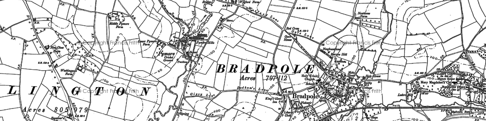 Old map of Bradpole in 1901
