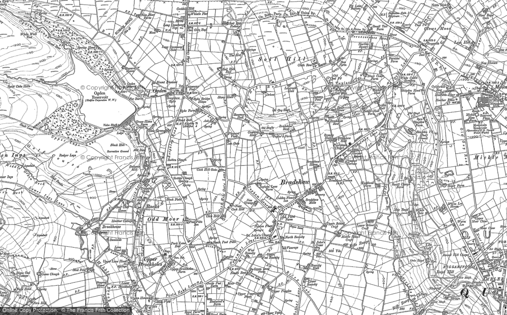 Old Map of Bradshaw, 1891 - 1892 in 1891