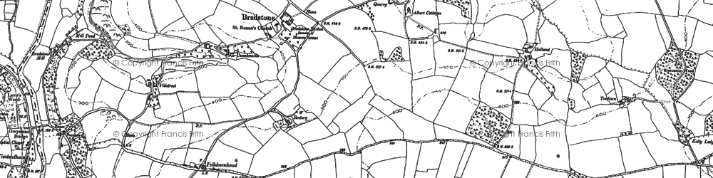 Old map of Bradstone in 1882