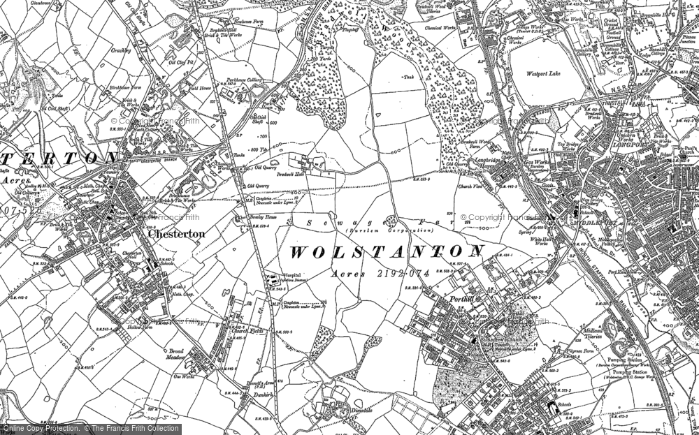 Old Map of Bradwell, 1898 in 1898