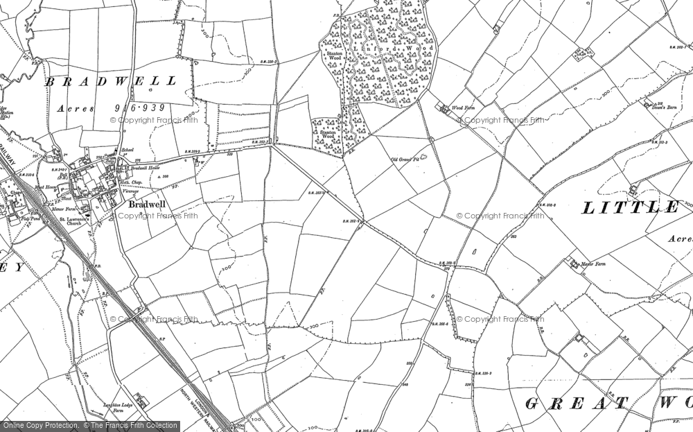 Old Map of Bradwell Common, 1898 - 1924 in 1898