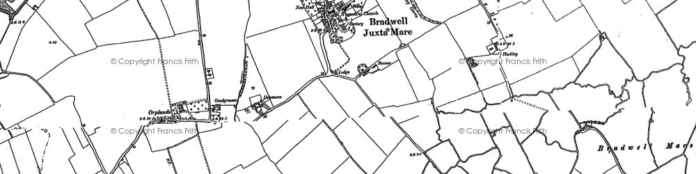 Old map of Bradwell Brook in 1886