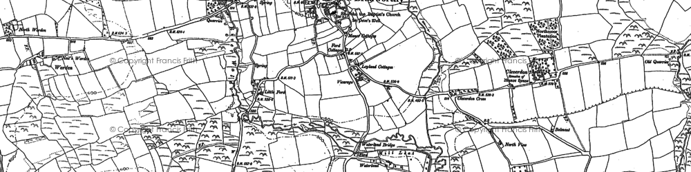 Old map of Atworthy in 1884