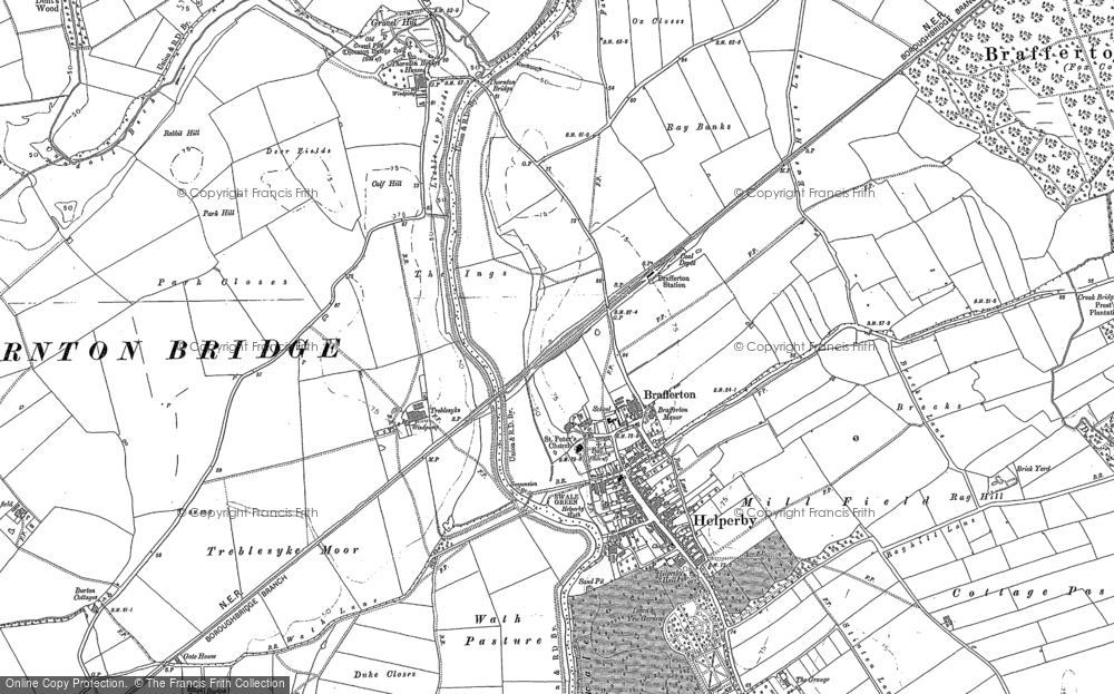 Old Map of Brafferton, 1890 in 1890