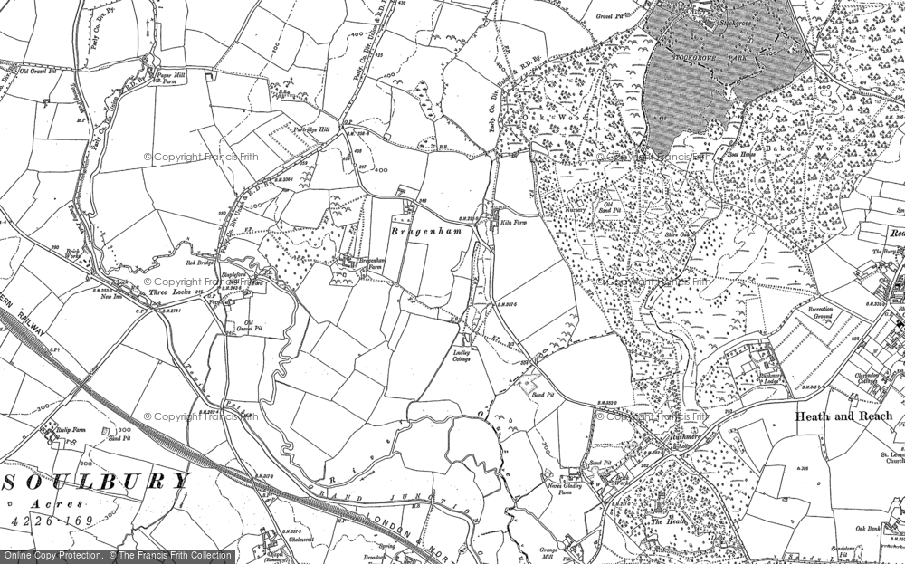 Old Map of Bragenham, 1900 in 1900