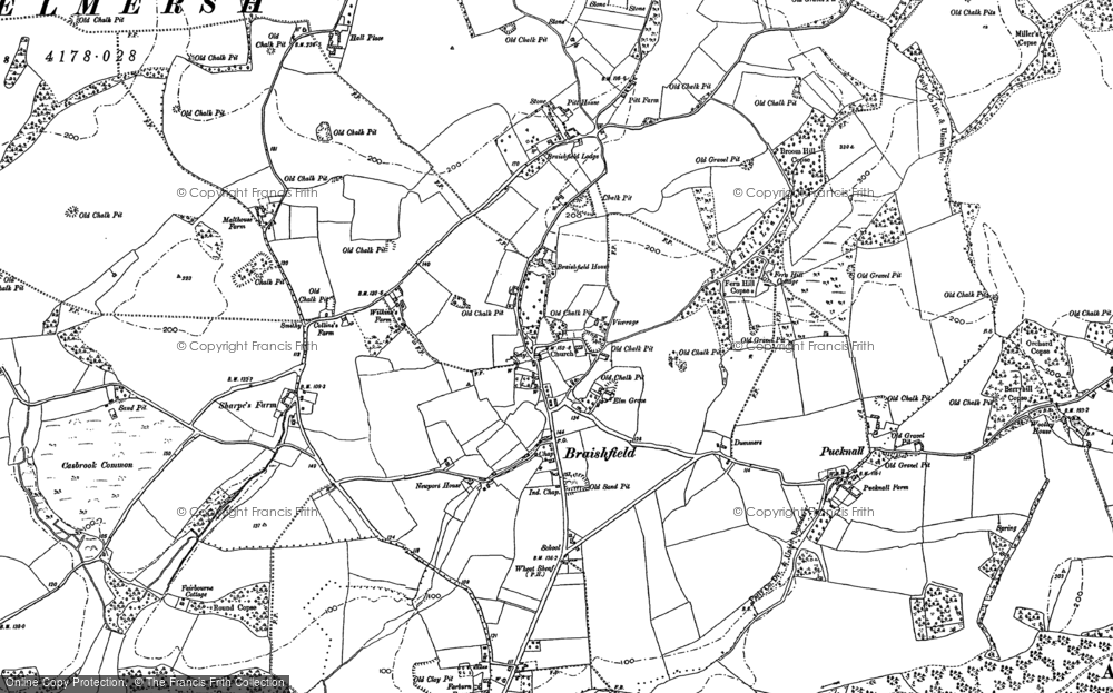 Old Map of Braishfield, 1895 in 1895