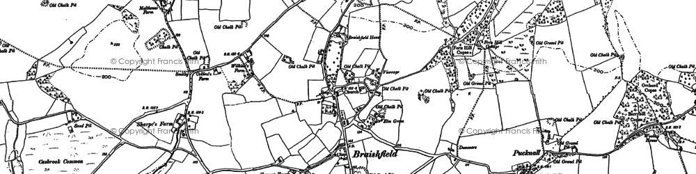 Old map of Braishfield in 1895