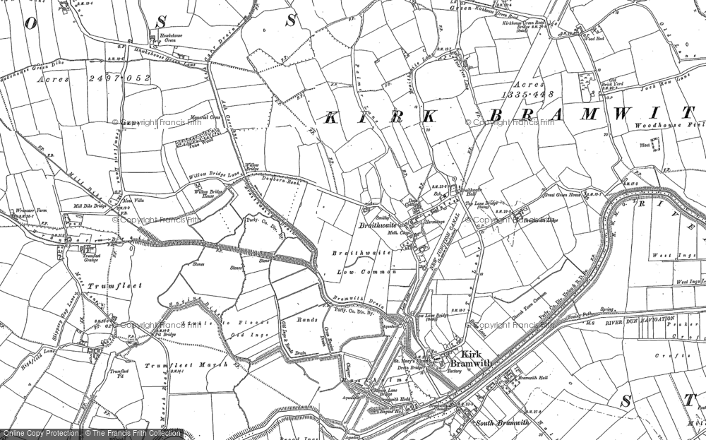 Old Map of Braithwaite, 1891 in 1891