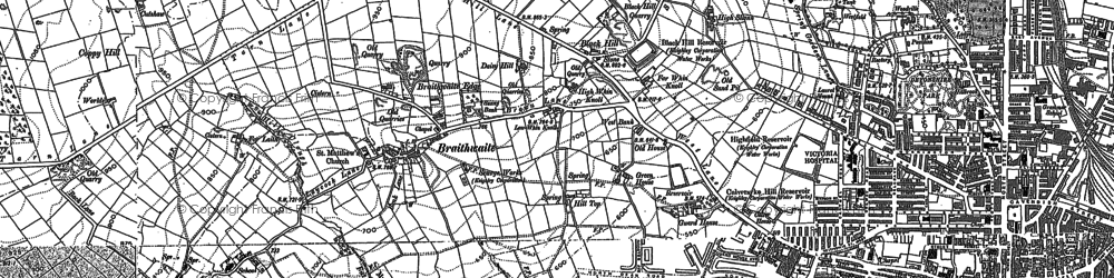 Old map of Braithwaite in 1892