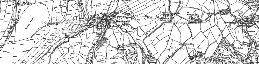 Old map of Little Braithwaite in 1898