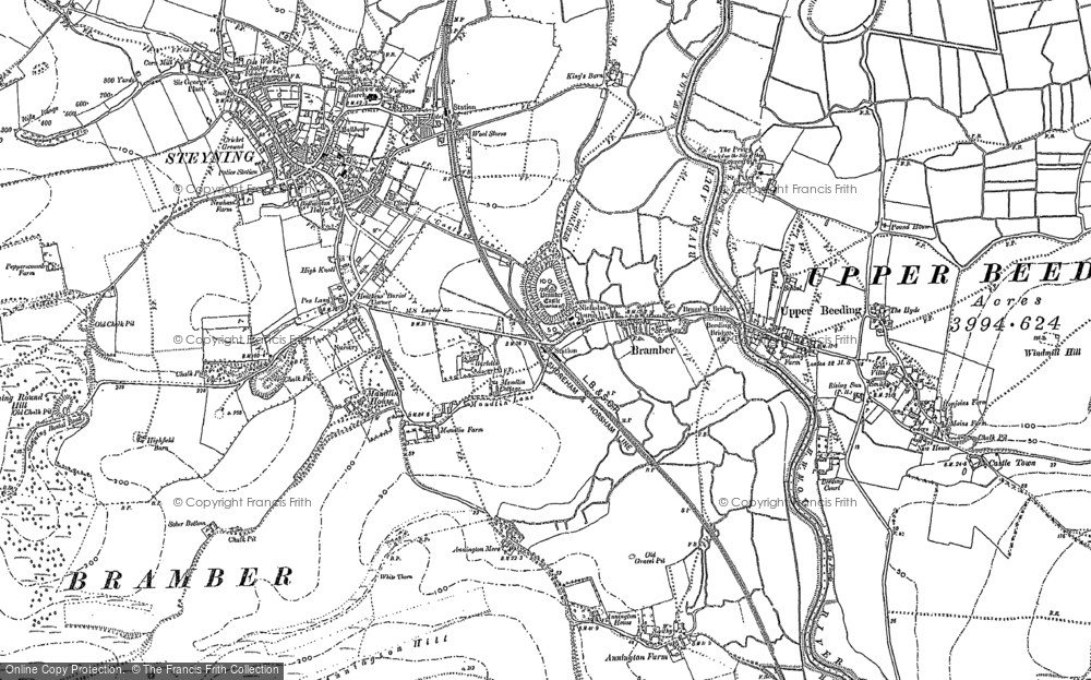 Old Map of Historic Map covering Annington in 1875