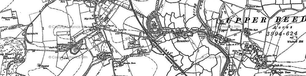 Old map of Bramber in 1875