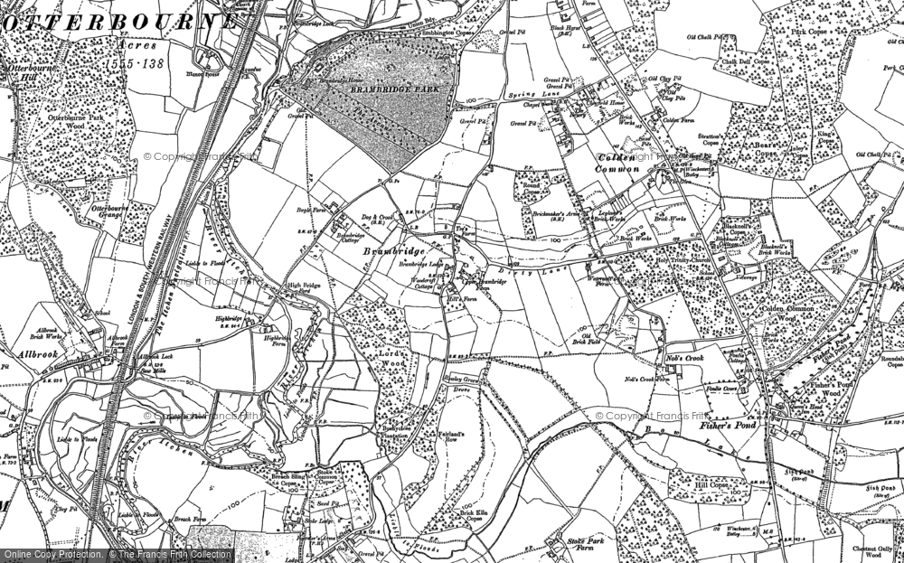 Old Map of Brambridge, 1895 in 1895