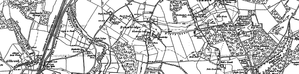 Old map of Brambridge Ho in 1895
