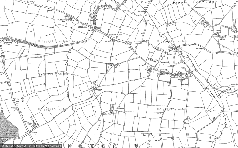 Old Map of Bramcote, 1886 - 1902 in 1886