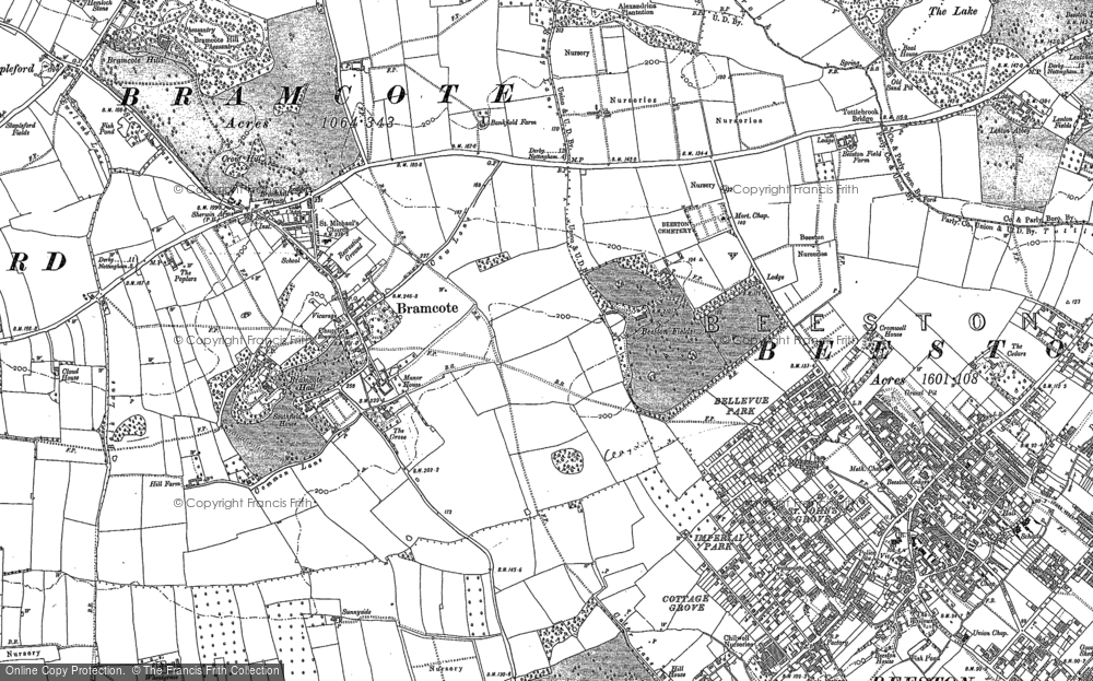 Old Map of Bramcote, 1899 in 1899