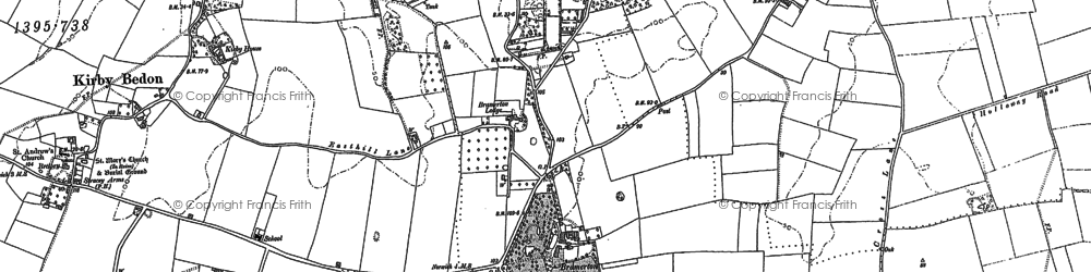 Old map of Bramerton in 1881