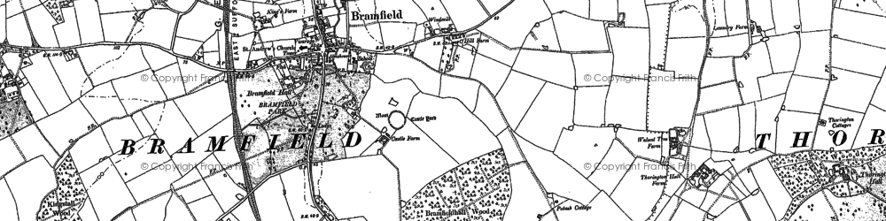Old map of Bramfieldhall Wood in 1883