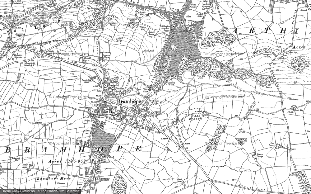 Old Map of Bramhope, 1891 in 1891