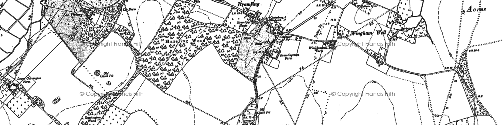 Old map of Bramling in 1896