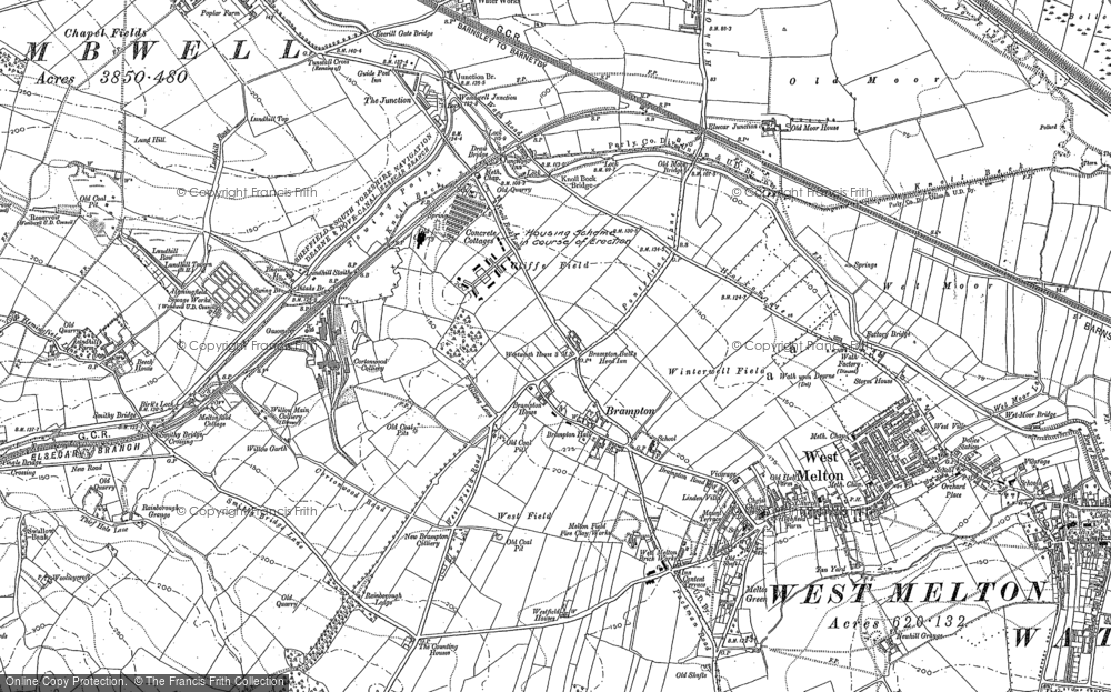 Old Map of Historic Map covering Broomhill in 1890