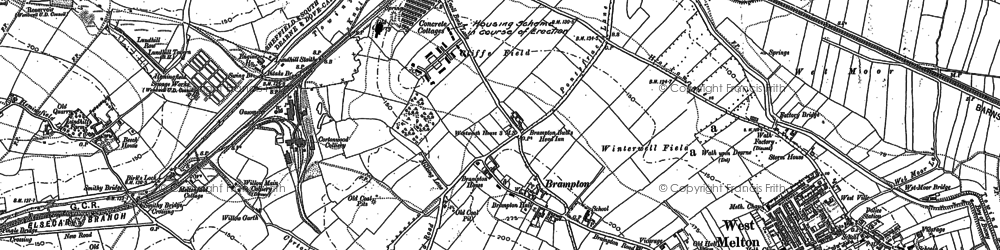 Old map of Brampton in 1890