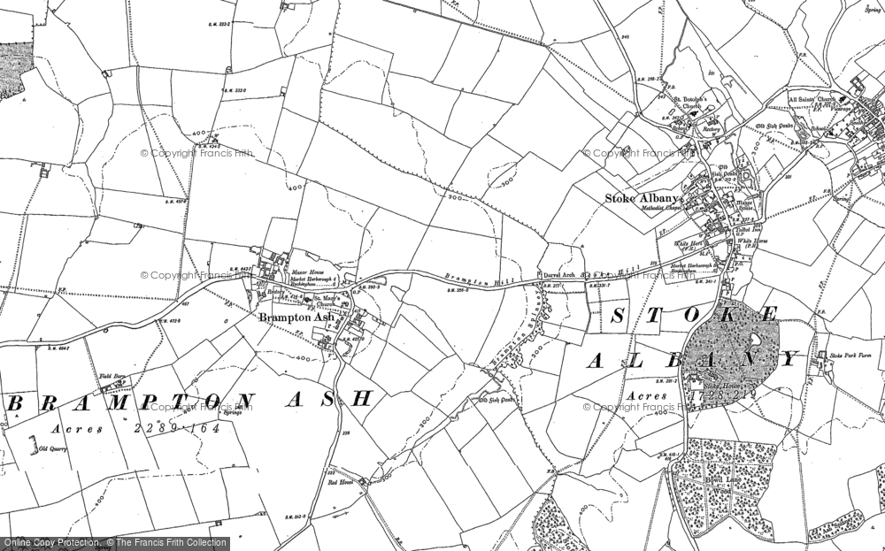 Old Map of Brampton Ash, 1899 in 1899