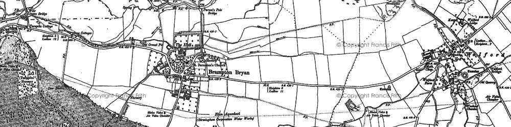 Old map of Brampton Bryan Park in 1902