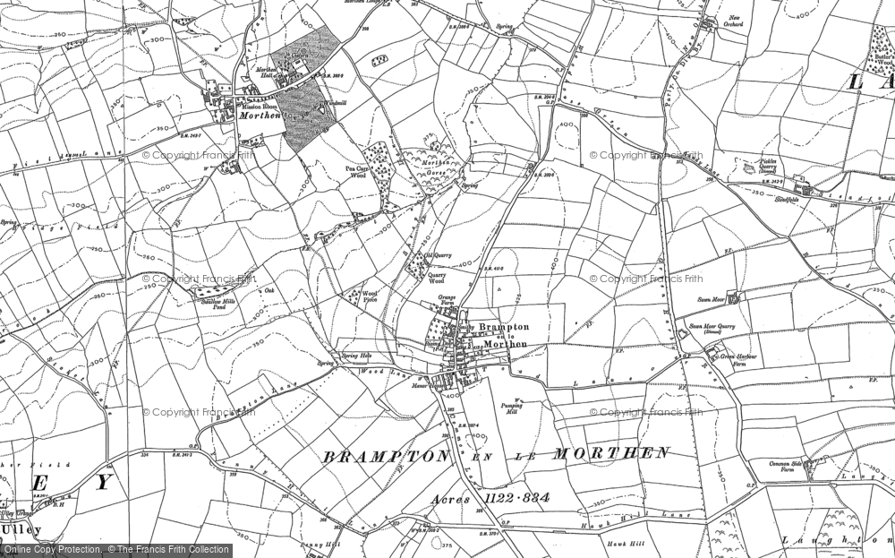 Old Map of Historic Map covering Hardwick in 1890