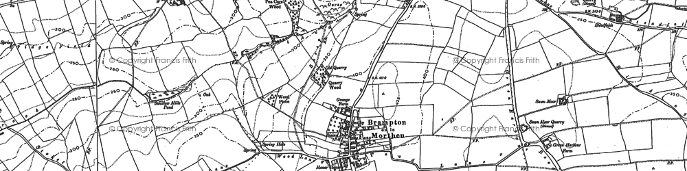 Old map of Brampton en le Morthen in 1890