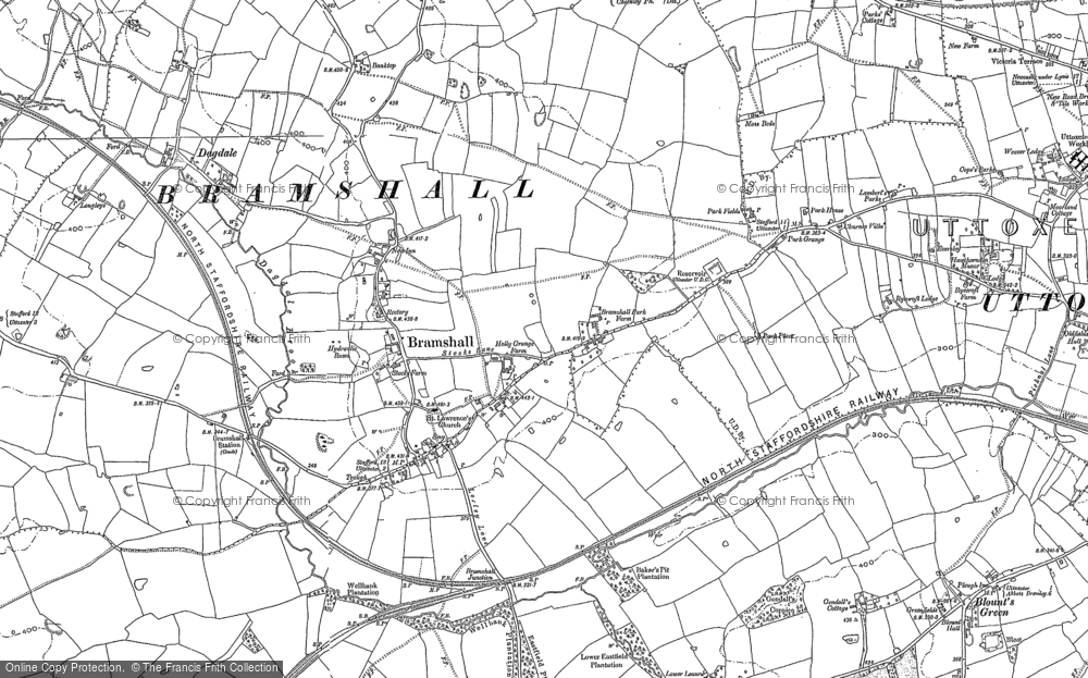 Old Map of Bramshall, 1880 - 1900 in 1880